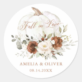 Adesivo Creme de Abóbora de Ferrugem Floral Casamento Amor