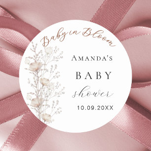 Adesivo creme de bege de flor silvestre e chá de fraldas