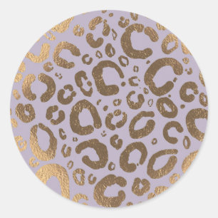 Adesivo Creme Dourado Lavanda Glam Estampa de Leopardo Chá
