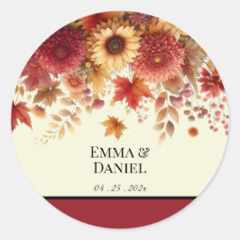 Adesivo Creme Floral Flourish Watercolor do outono