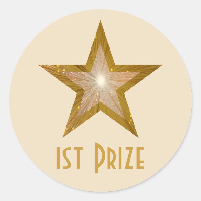 Adesivo Creme redondo com prêmio de rua Dourada Star (Frente)