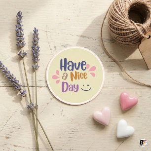 Adesivo Creme Simples Vintage "Tenha Um Bom Dia"