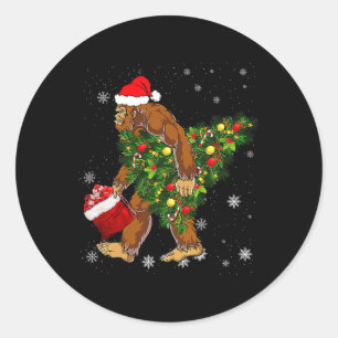 Adesivo crente de sasquatch da árvore de natal do carregan