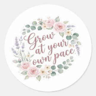 Adesivo Cresça no Seu Próprio Ritmo – Inspiração Floral em