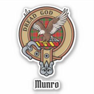 Adesivo Crest da Clan Munro sobre Tartan