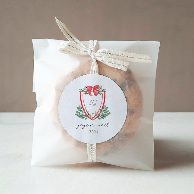 Adesivo Crest de Natal Whimsso | Joyeux Noël (Criador carregado)