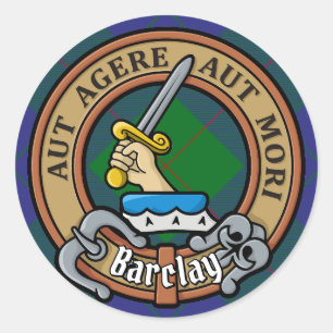 Adesivo Crest do Clã Barclay sobre Tartan