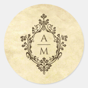 Adesivo Crest Monograma Vintage Bacia Vitoriana Casamento