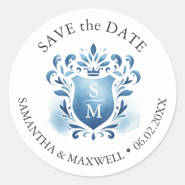 Adesivo Crest Monogramas de Aquarela (Frente)