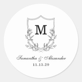 Adesivo Crest Preto e Branco Elegante