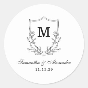 Adesivo Crest Preto e Branco Elegante