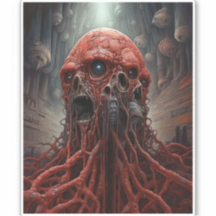 Adesivo Criação de alienígenas de Arte de Horror Sci-fi