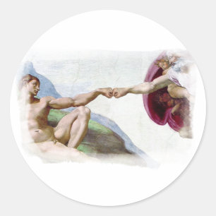 Adesivo Criação do Homem por Michelangelo - Cumprimento de