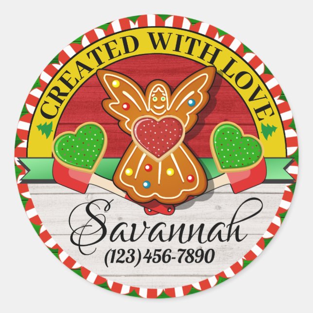 Adesivo Criado com Vinheta de Natal Com Amor (Frente)