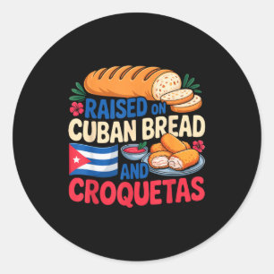 Adesivo Criado No Pão Cubano E Croquetas Bandeira De Cuba