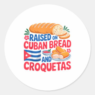 Adesivo Criado No Pão Cubano E Croquetas Bandeira De Cuba
