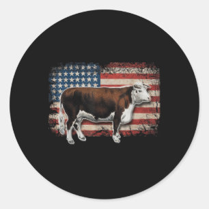 Adesivo Criador de Hereford - Bandeira Americana Para Vaca