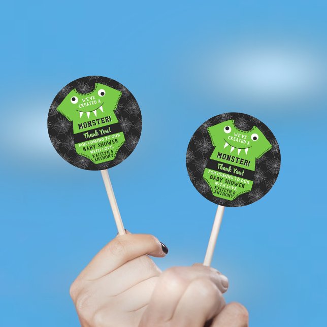 Adesivo "Criamos um monstro" Chá de fraldas de Halloween (Criador carregado)