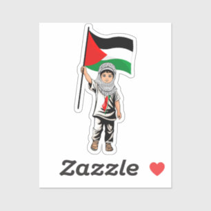 Adesivo Criança com a bandeira Keffiyeh Palestine