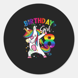Adesivo Criança de 8 anos Oitavo Aniversário Dabbing Unico