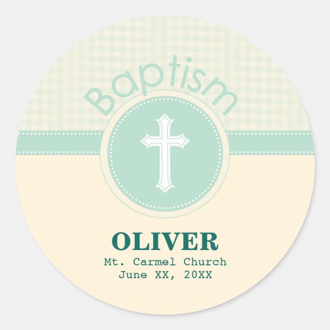 Adesivo Criança de Deus, Batismo, Sexo Verde Neutro (Frente)