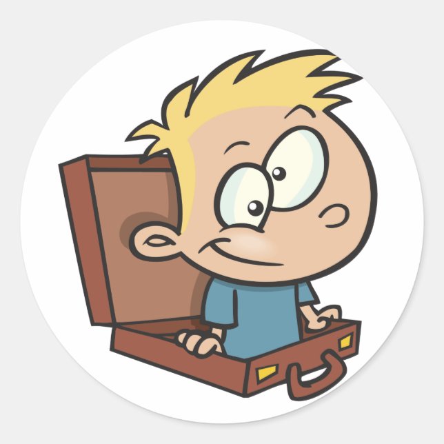 Adesivo Criança Em Um Vinheta De Mala (Frente)