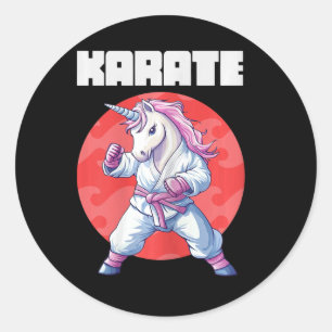 Adesivo Criança Engraçado do Unicórnio Karate - Mulheres q