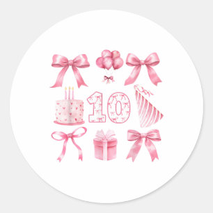 Adesivo Crianças 10ª Festa de aniversário Coquette 10 Anos