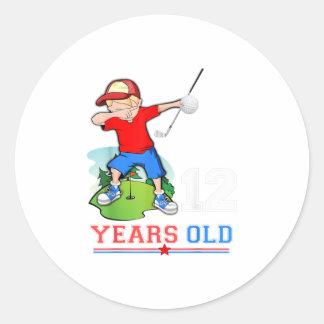 Adesivo Crianças 12 de Aniversário Golf Boys Dab Dance Gol