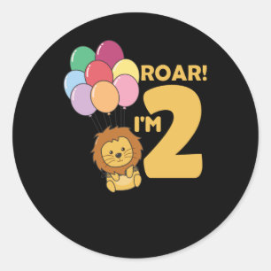 Adesivo Crianças 2. Birday Lion 2 Anos