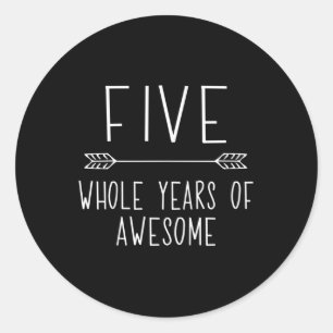 Adesivo Crianças, 5º Aniversário, Criança de 5 Anos