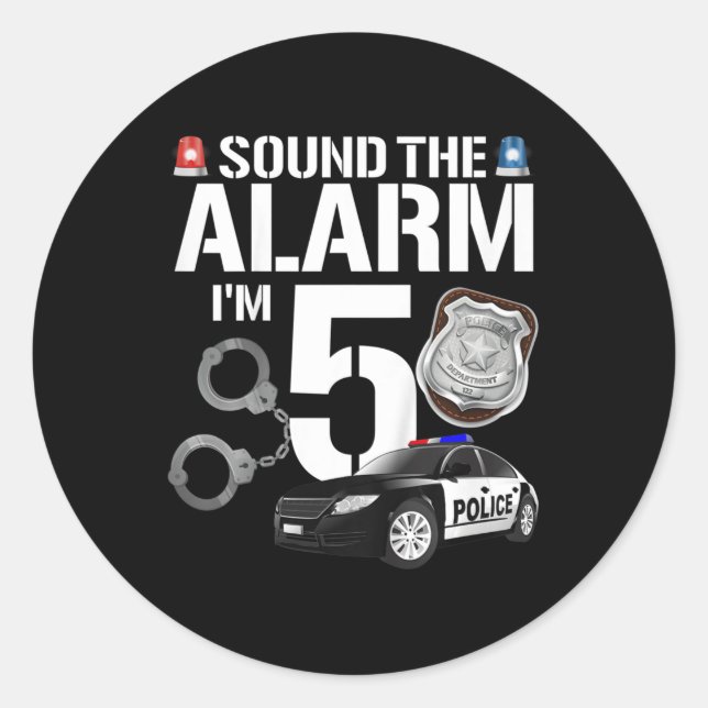 Adesivo Crianças 5 anos Policial de Aniversário Policial C (Frente)