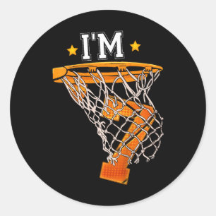 Adesivo Crianças 7 de basquete de aniversário Eu sou 7 Boy