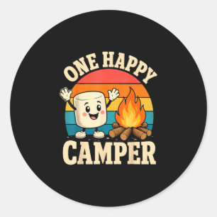 Adesivo Crianças acampando marshmallow fofo fogueira