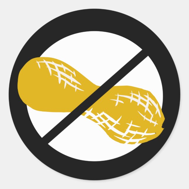 Adesivo Crianças Alérgicas De Amendoim Preto (Frente)