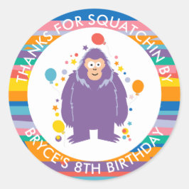 Adesivo Crianças Bigfoot Aniversário Obrigado