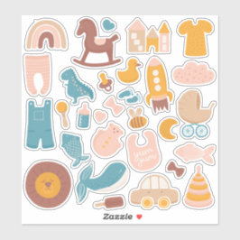 Adesivo Crianças bonitas, bebês e brinquedos. Enfermeiro e