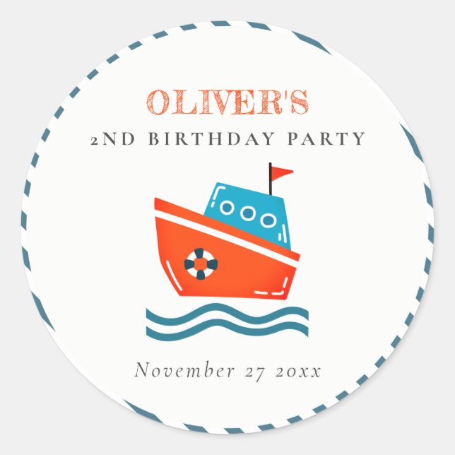 Adesivo Crianças Brilhantes, Barcos Náuticos, Qualquer Ida (Frente)