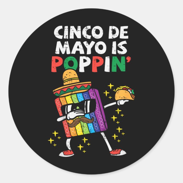 Adesivo Crianças Cinco De Mayo É Poppin Fidget Toddler Boy (Frente)