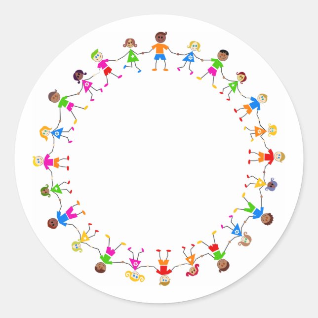 Adesivo Crianças Coloridas (Frente)