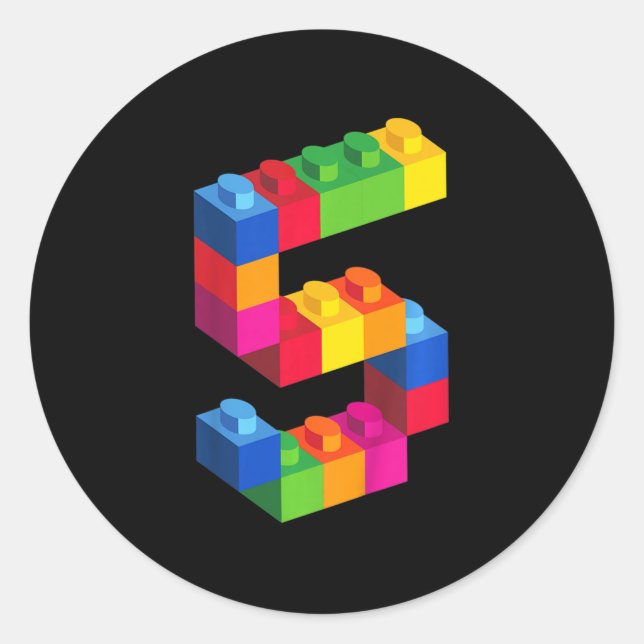 Adesivo Crianças com 5 anos de idade Blocos de Edifício Br (Frente)