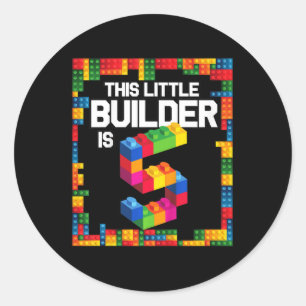 Adesivo Crianças com 5 anos de idade Blocos de prédio Aniv