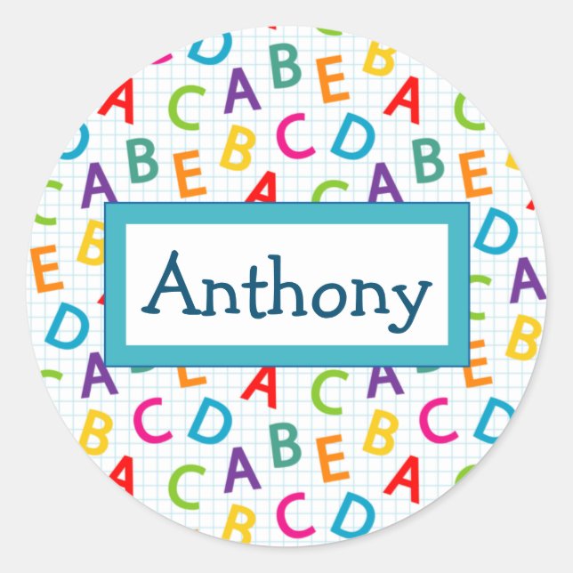 Adesivo Crianças com padrão colorido escolar (Frente)