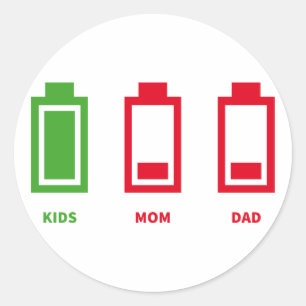 Adesivo Crianças com pouca grana Energia do Pai da mãe