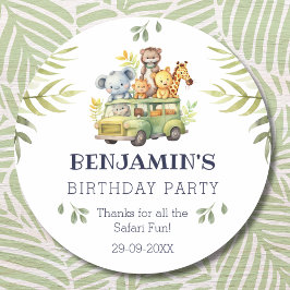 Adesivo Crianças Cuecas Safari Aniversário Selvagem Obriga