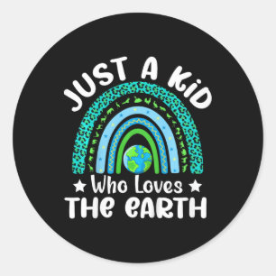 Adesivo Crianças Cute Earth Day Boys Rainbow Salva a Terra