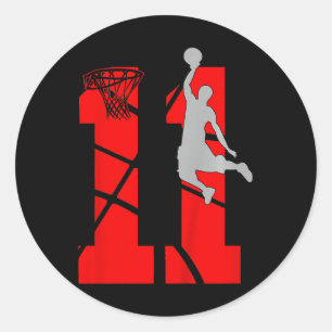 Adesivo Crianças de 11 anos de 11 de Basquete Festa de Ani