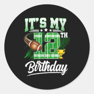 Adesivo Crianças de 12 anos é meu 12º aniversário Futebol
