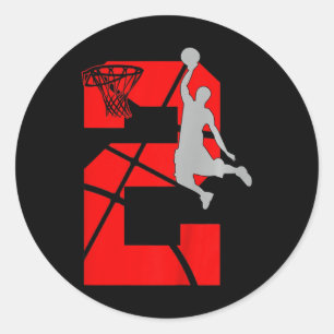 Adesivo Crianças de 2 anos segundo Basquete Festa de Anive