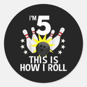 Adesivo Crianças de 5 anos de Boliche camisa Festa de aniv